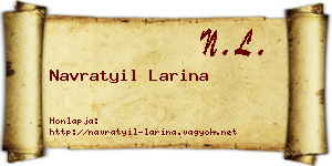 Navratyil Larina névjegykártya